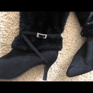 Black Furry Boots
